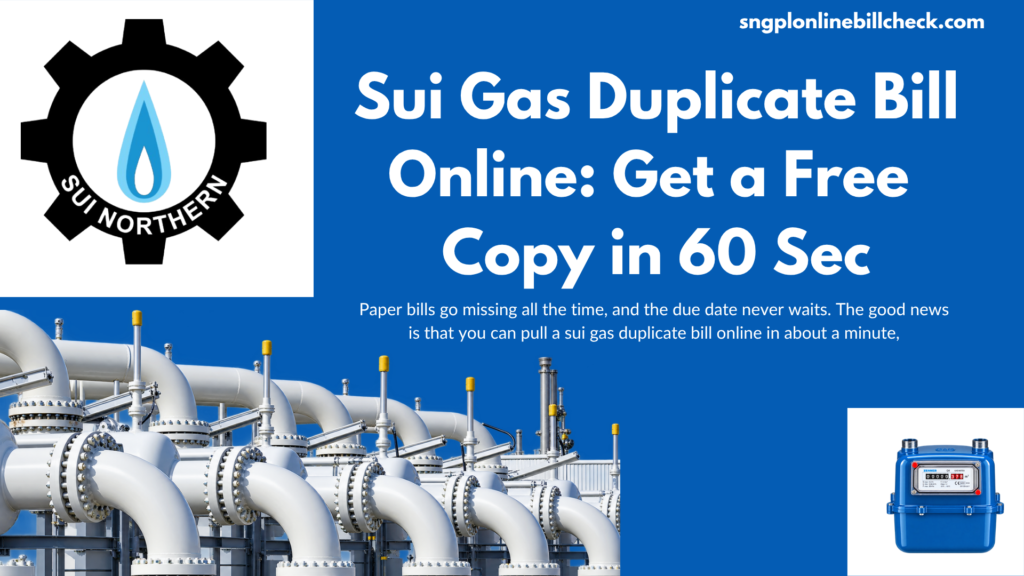 Sui Gas Duplicate Bill Online